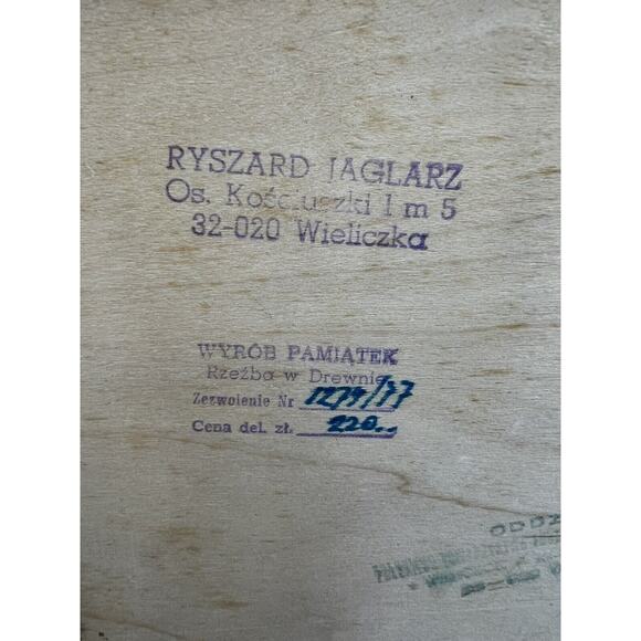 Handmade‎ Polish Wood Folk Art Picture Wyrob Reczny Wielickza Salt Mine Poland - Picture 7 of 9